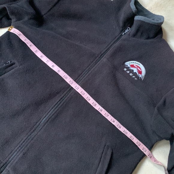 Mens BANFF NATIONAL PARK Alberta Canada Black Embroidered Full Zip Fleece Jacket - Picture 11 of 12